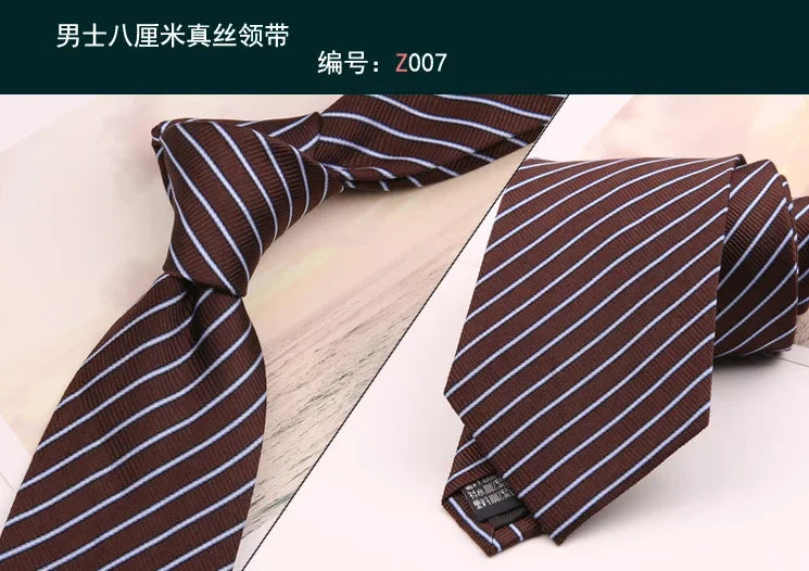 8cm Adult Silk Neckties for Mens Suits Wedding Neck Ties Retro Striped Corbatas Gravata Neckwear Gentleman Gravatas Tie