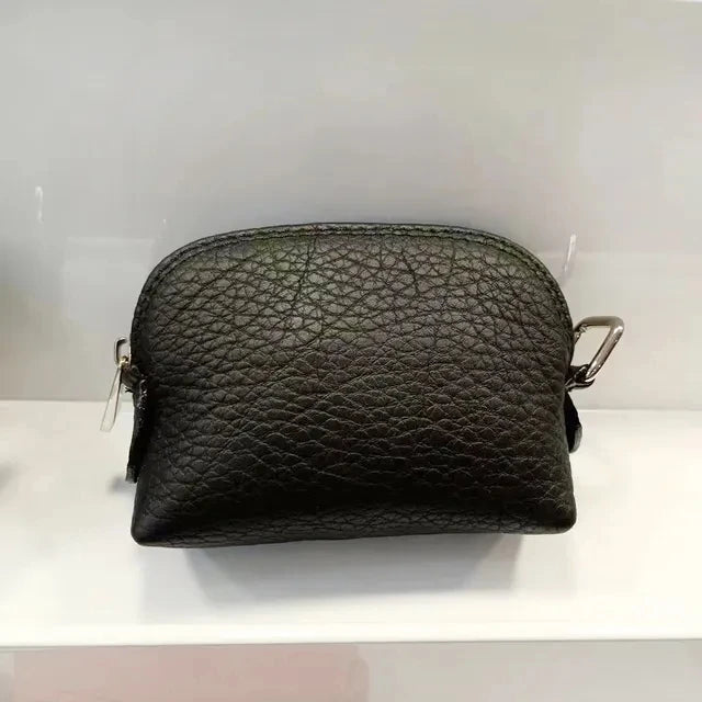 Genuine Leather Woman Coin Purse Luxury Fashion Custom Letter Pouch Mini Key Wallet Luxury Design Earphone Storage Cosmetic Bag