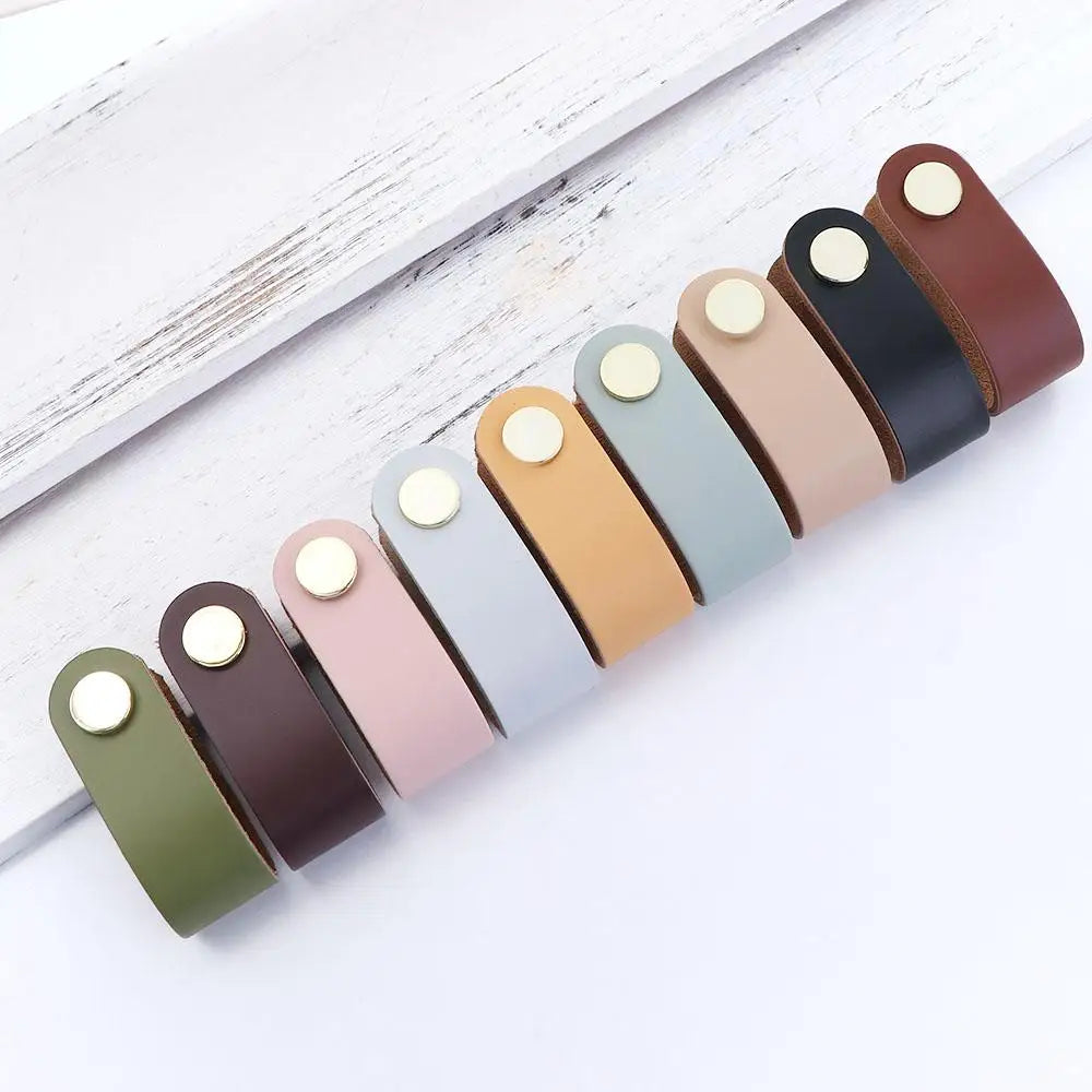 Children's Furniture Hardware Kitchen Wardrobe Cabinet Environmentally Drawer Handle Door Pulls Furniture Knobs Leather Handle