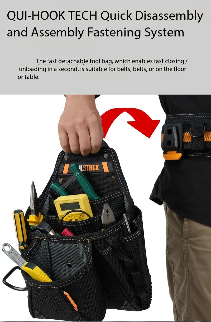 TOOLSTACK TSK-02 Framer Pouch Double -Pocket Multifunctional Tool Waist Bag Durable Bags Carpenters Pouch Tools Package Bag Work