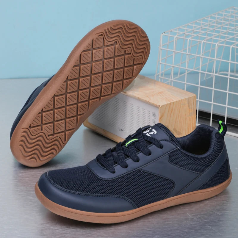 New Wide Toe Men Shoes Casual Versatile Soft Sole Wide Last Shoes Walking Sneakers Breathable Mesh Comfortable Barefoot Shoes