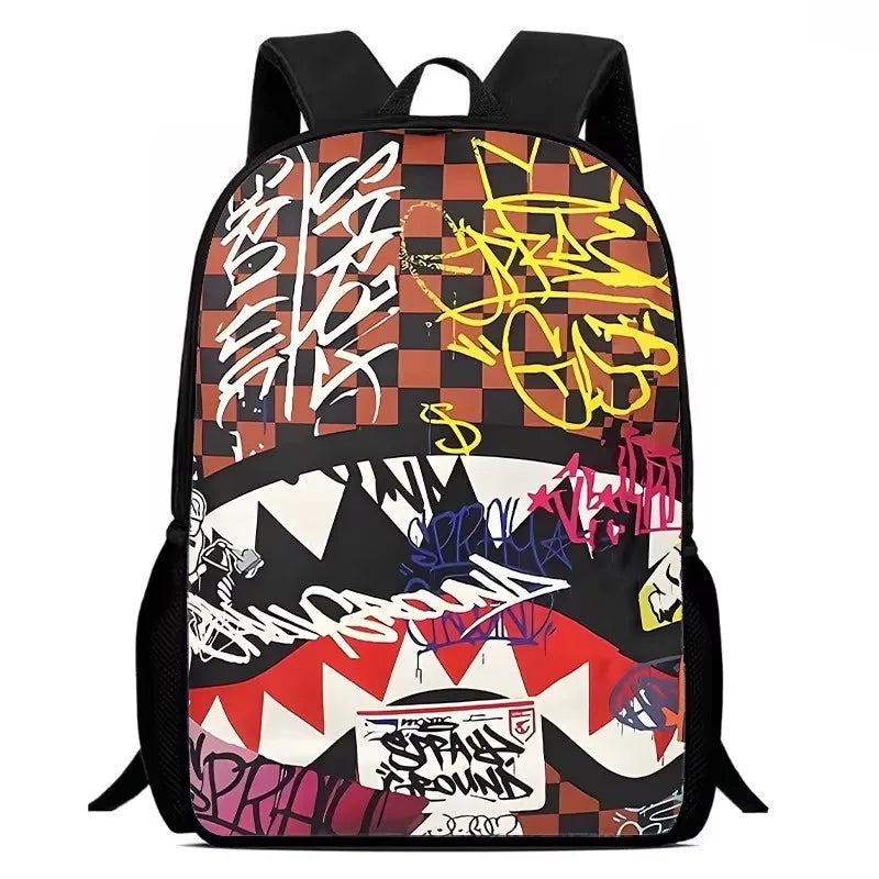 2026 New Summer New Popular Graffiti Schoolbag for Primary School Students with Large Capacity Graffiti Printing Kids Backpack