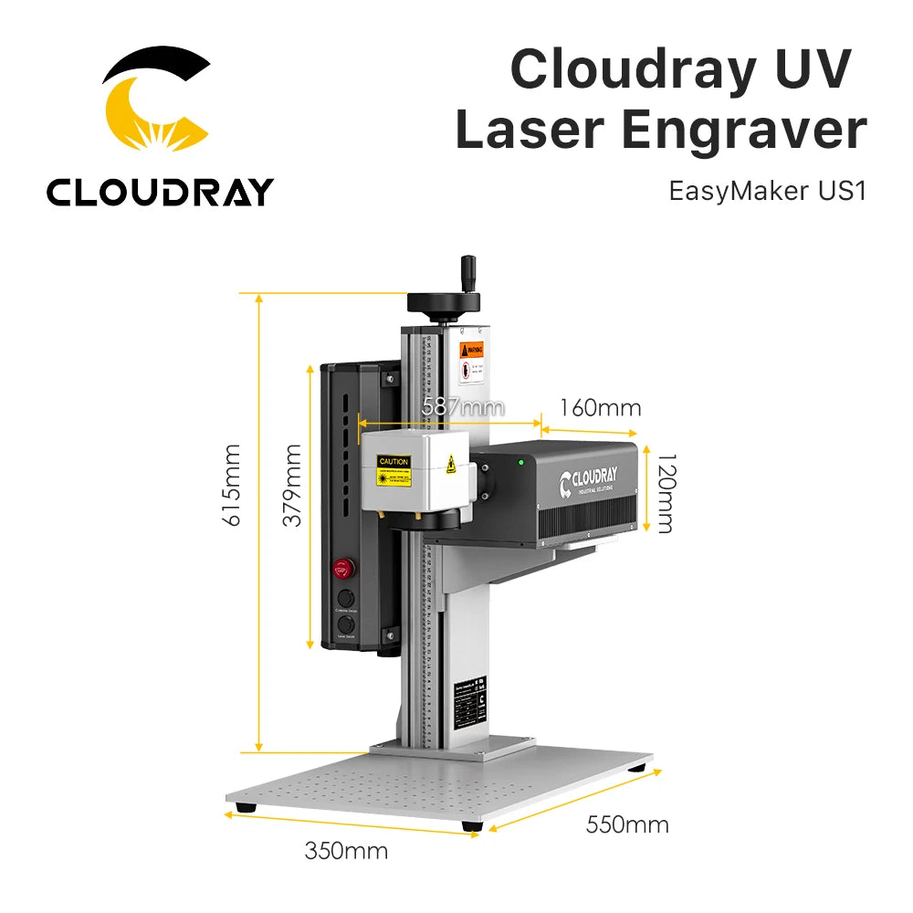 Cloudray UV Laser Marking Machine 5W Marking Plastic Glass Wood Fabric Jewelry Gold Silver for DIY Engrave Laser Machine