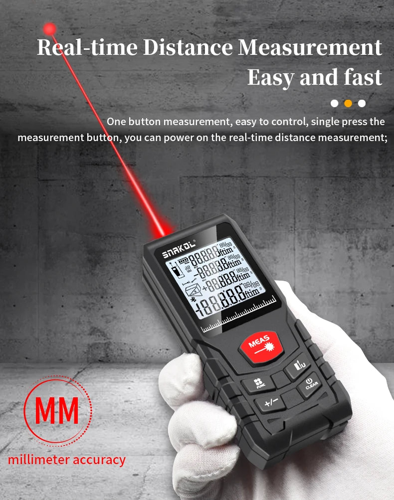 Snakol Laser Distance Meter 50m 70m 100m 120m Rangefinder Profesional Range Finder Digital Tape Measure Ruler Test Tools