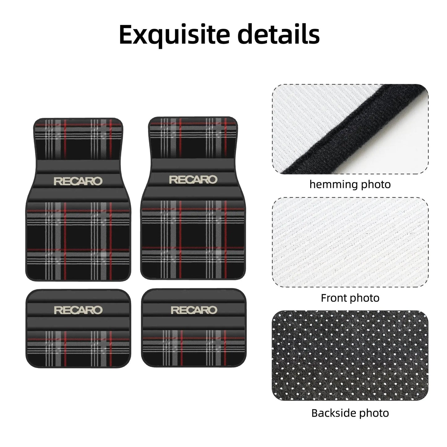 Crystal Velvet Car Floor Mats 4 Pcs Non-Slip Carpets Rugs Recaros  Universal Car Front Rear Carpets Foot Mats