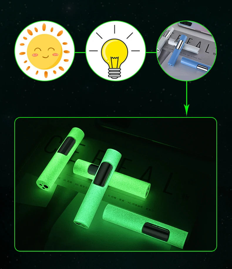 Luminous Lighter Butane Gas Lighter Straight Jet Blue Flame Glowing Lighters Smoking Lighter Cigar Accessories Men's Gift