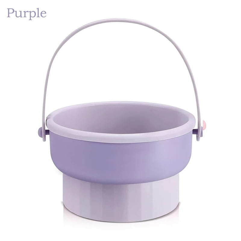 Makeup Brush Cleaner Mat 3 in 1 Silicone Washing Bowl with Brushes Scrubber Foldable Powder Puff Cosmetic Sponge Drying Tools