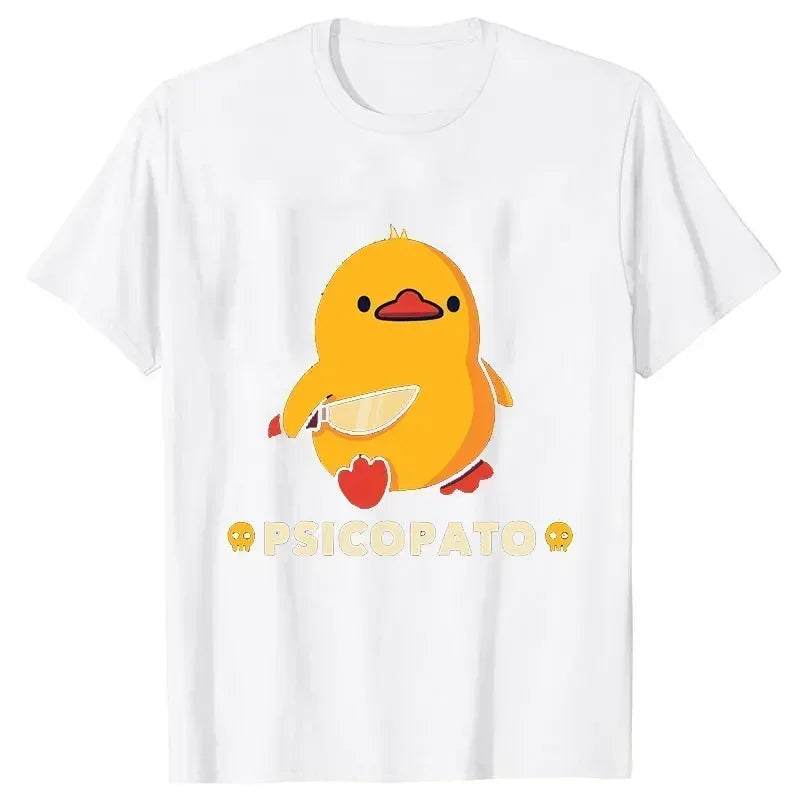 Top Women Summer Top Girl Clothing Duck with Knife Funny Clothes Aesthetic Tops Y2k Tees Fashion Tshirts Graphic T Shirts