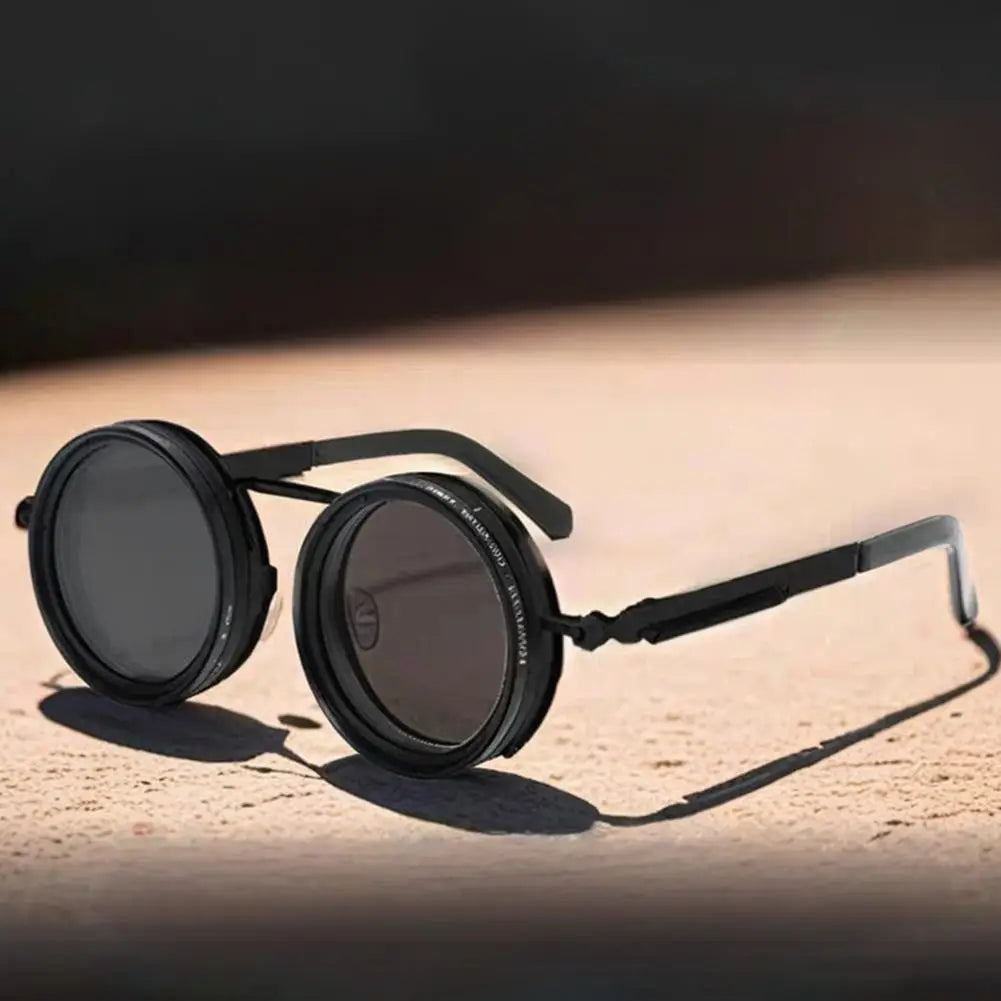 Polarized Round Sunglasses Men ND9 Adjustable Dimming Sun Glasses Women Retro Punk Fishing Eyeglasses Outdoor Shades UV400