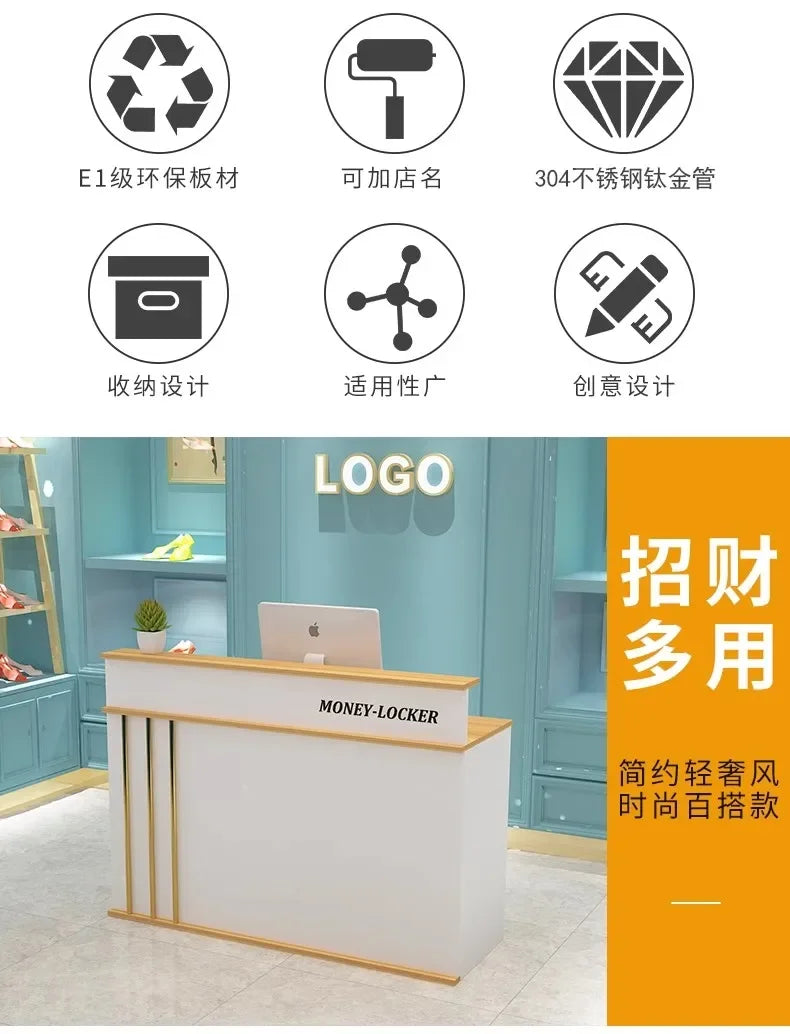 Modern Salon Bar Counter Simple Beauty Small Clinic Hair Salon Reception Desk Escritorio De Recepcion Commercial Furniture