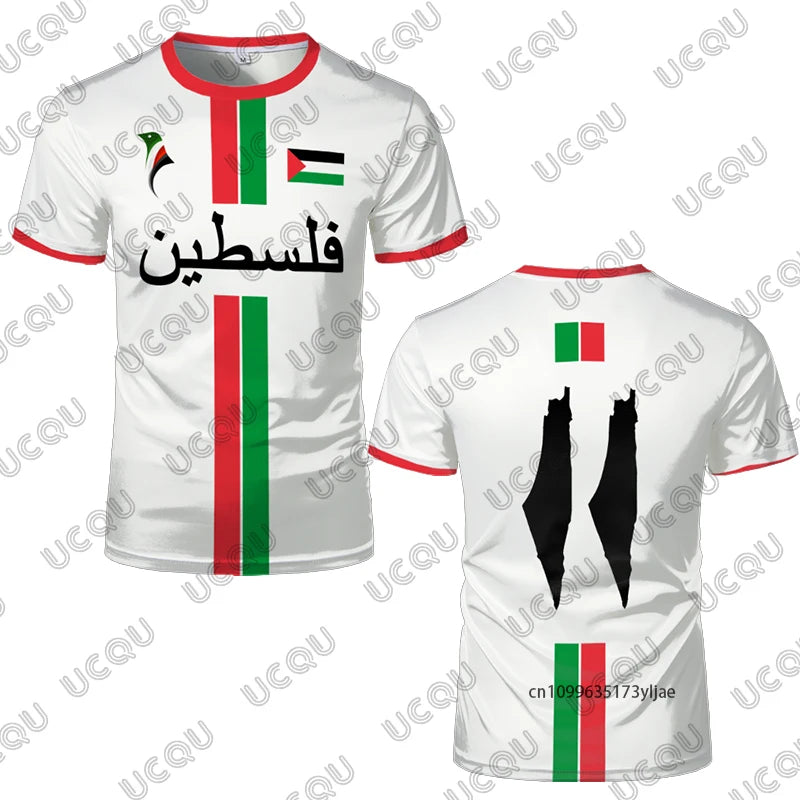 Palestine Football Jersey Men Women Sports Tshirt Soccer Uniforms Summer Casual Palestinian Flag Graphic Oversize Kids/Adult Top