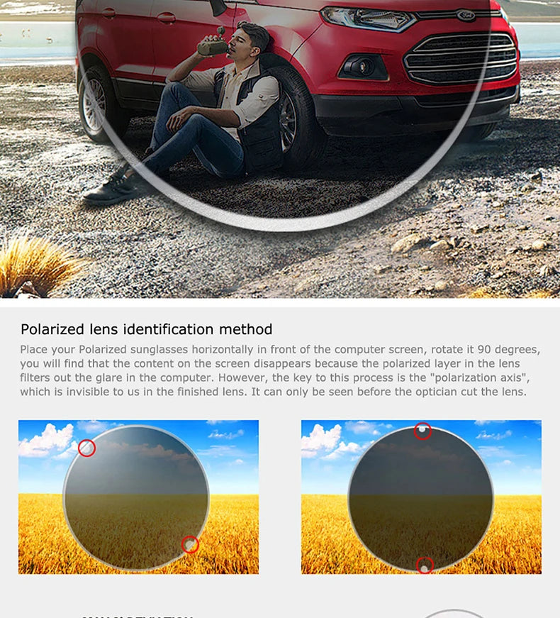 Sunglasses Polarized Progressive Lenses 1.50/1.56/1.61/1.67CR39  Optical Prescription Sunglasses Lenses UV Men Women