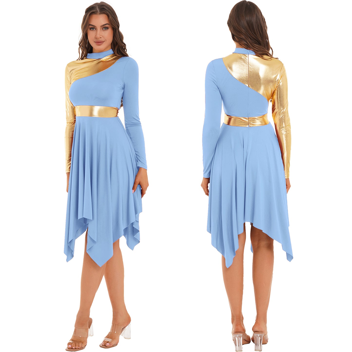 Adults Liturgical Praise Dance Dress Women Lyrical Performance Costume Modern Contemporary Dress Celebration of Spirit Dancewear