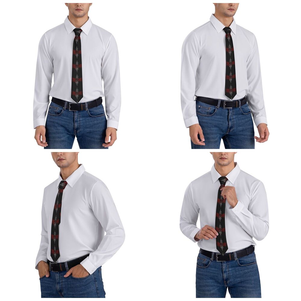 Slipknots Neckties Men's Customized Silk Heavy Metal Rock Music Gift Neck Tie for Office
