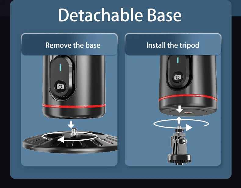 360° Rotation Phone Gimbal Stabilizer with Remote, Desktop Tripod Stand & Auto Tracking for Live Streaming/Vlogging