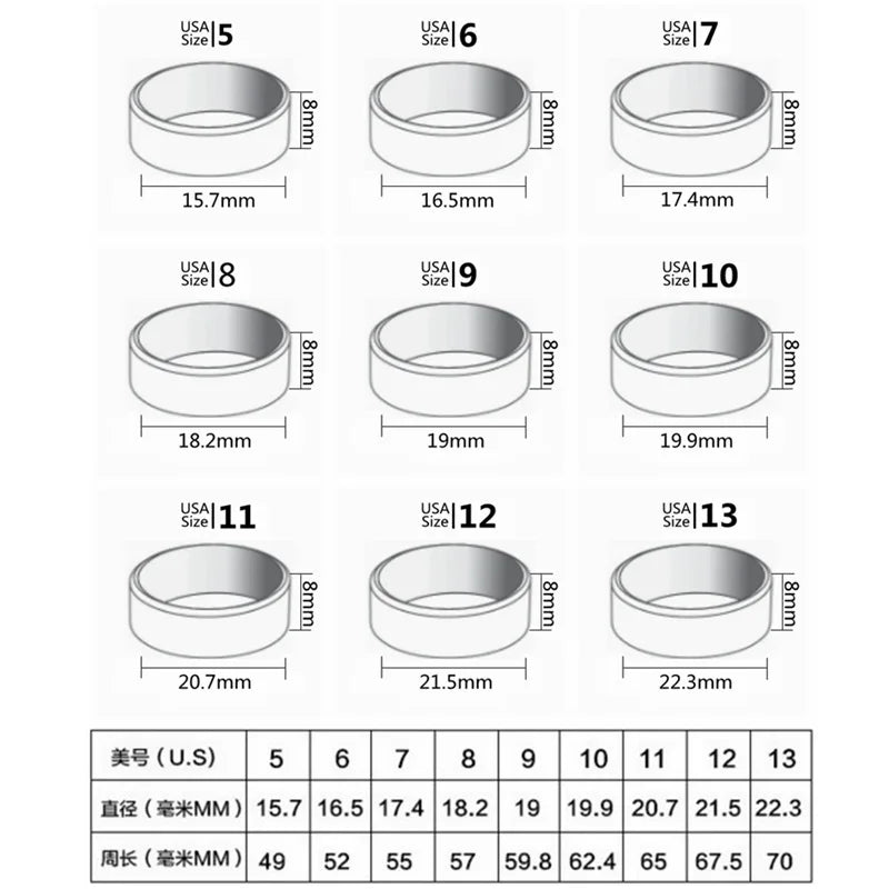 HNSP 316L Stainless Steel Round Smooth Simple Ring For Men Finger Jewelry Minimalist Style Accessories