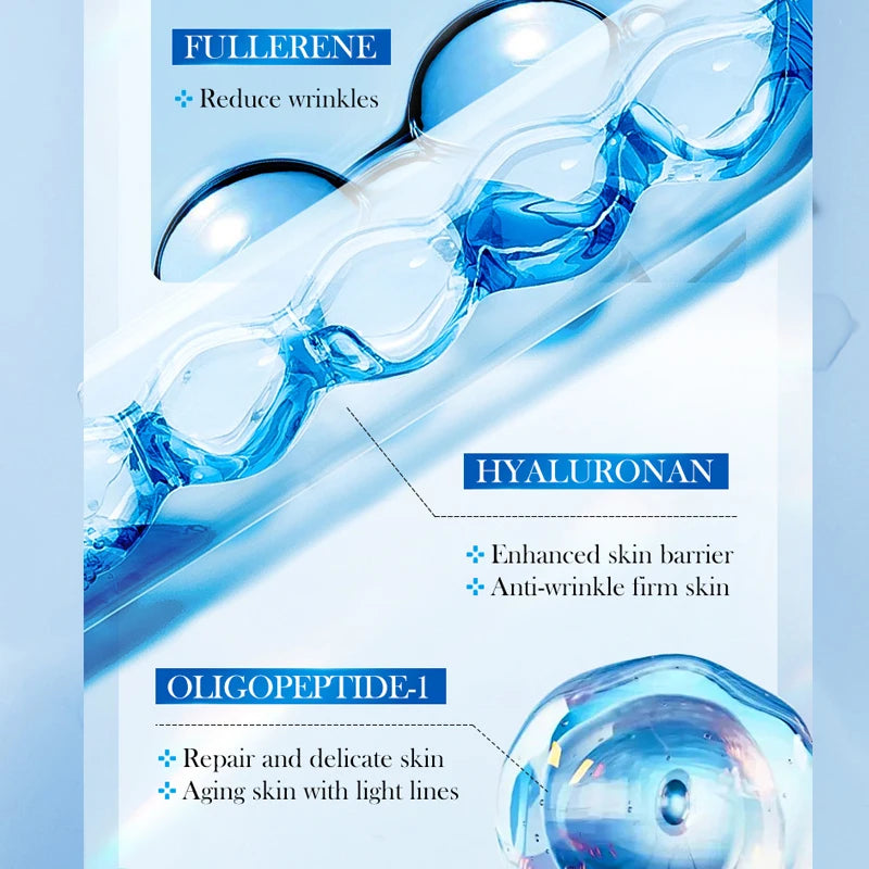 Hyaluronic Acid Face Serum Moist Tender Skin Deep Nourish Fullerenes Collagen Elastic Serum Brightening Lifting Skin Care Korean