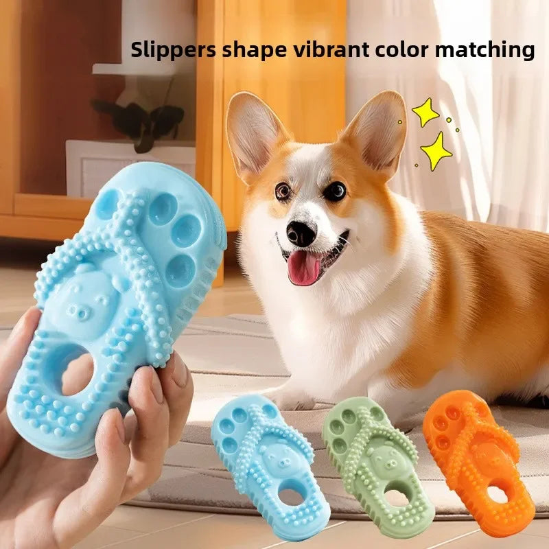 Pet Dog TPR Toy Bite-resistant Slippers Gnawing Teeth Cleaning Schnauzer Teddy Puppy Pet Products Dental Cleaning Slipper Toy