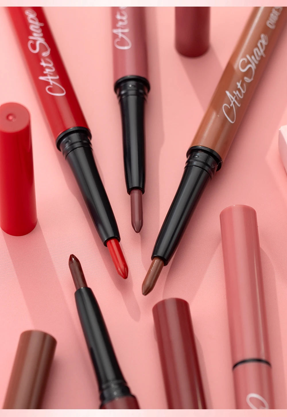 QIBEST Matte Lip Liner Set 12 Colors Nude Shades Lipliner Pen Waterproof Lip Contouring Pencils Lasting Makeup Kits Lipstick Pen