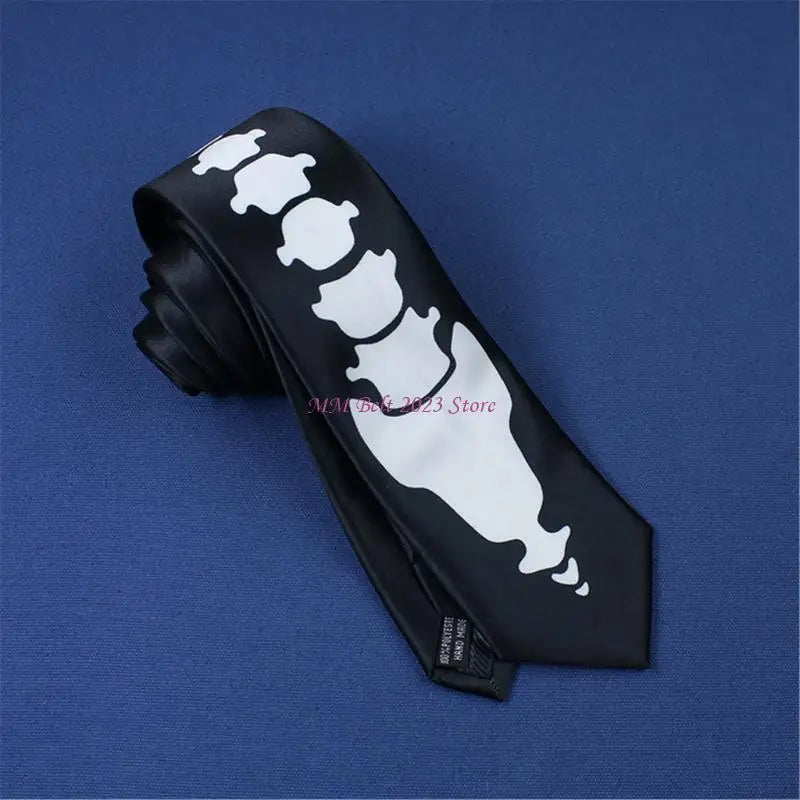 Eye Catching Skull Themed Tie Evening Banquets Necktie Gentleman's Necktie for Corporate Event Celebrations