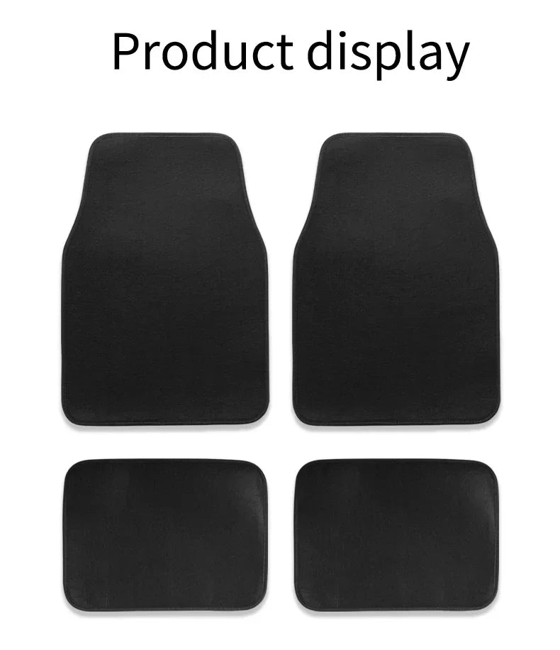 Black Simple Car Front Rear Floor Mats Non-slip Dust-proof Pad Carpet Auto Interior Decoration Universal Wear-resistant Foot Pad