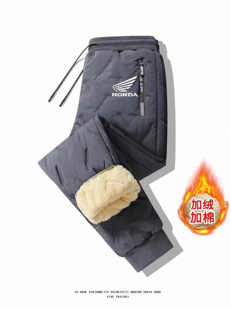 Honda Men's Winter Pants Zipper Pocket Waterproof Casual Pants Wool Lined Men's Pants Climate Pants Winter Pants Men's Waterproo