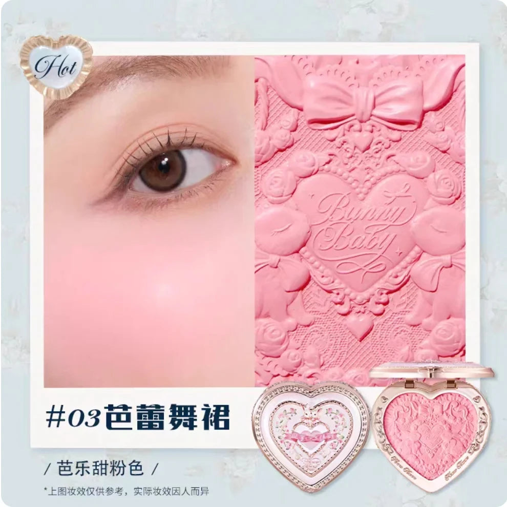 Flower Knows Bunny Garden Collection blush Lyophilized Silk Natural Look Facial Makeup Original Cosmetics