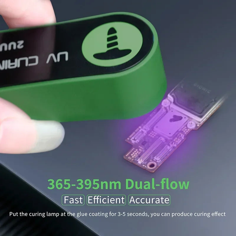 2UUL SC08 365-395nm Dual Band Mini UV Curing Lamp Fast And Efficient,Wireless Use, Suitable For Shadowless Gue, UV Optical Glue
