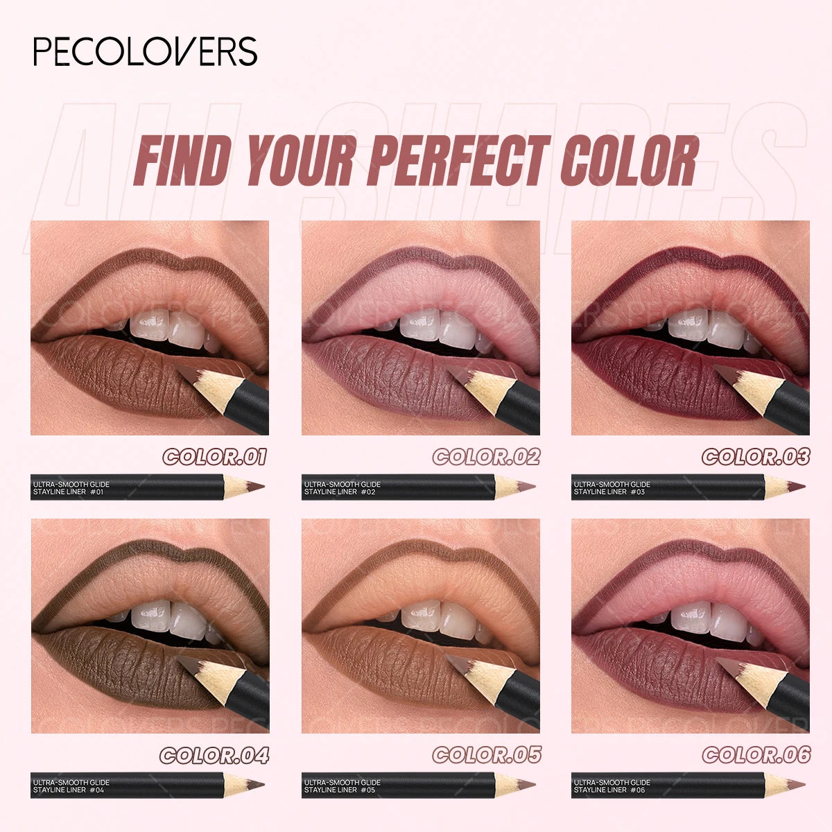 Lipliner Lipstick, Plump and Charming Lips, Not Dry, Nude Brown, Multi-color Choice, with A Variety of Makeup, Lip Cosmetics