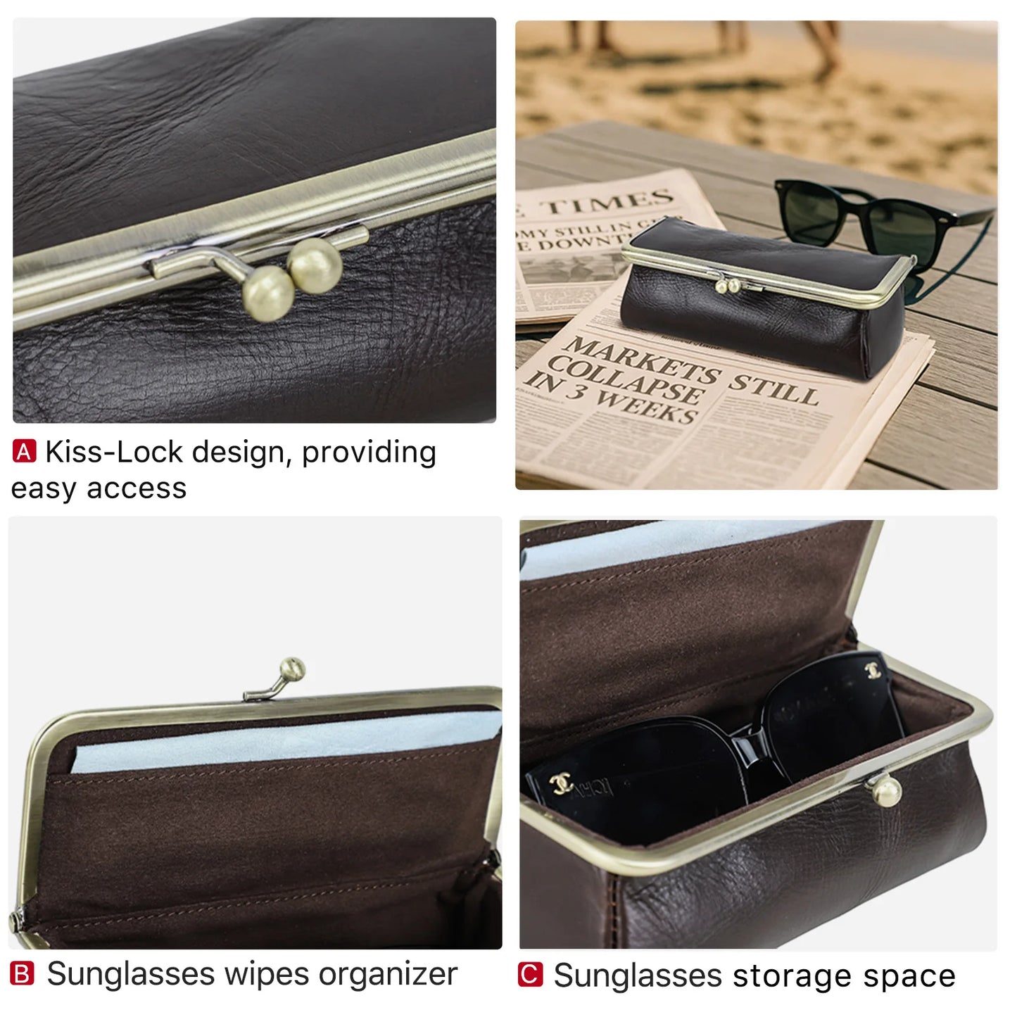 Genuine Leather Eye Glasses Bag for Eyeglass High Quality Handmade Glasses Case Box Sunglasses Protector Pouch