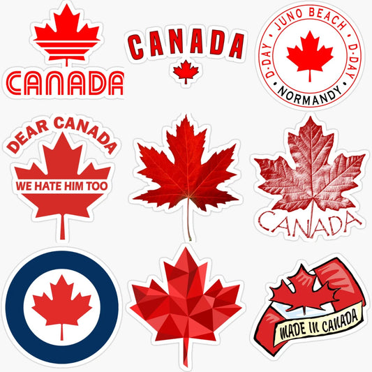 Canada Flag Map Maple Leaves Creative PVC Sticker for Decorate Car Bicycle Motorcycle Window Fridge Wall Decal Accessorie