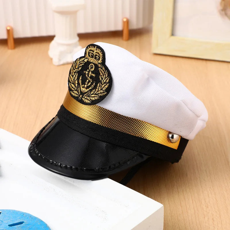 Net Pet Head Cap Funny Captain Halloween Hat Fancy Headgear for Puppy Dog Cat Party Dress Up Costume Accessories Photo Props