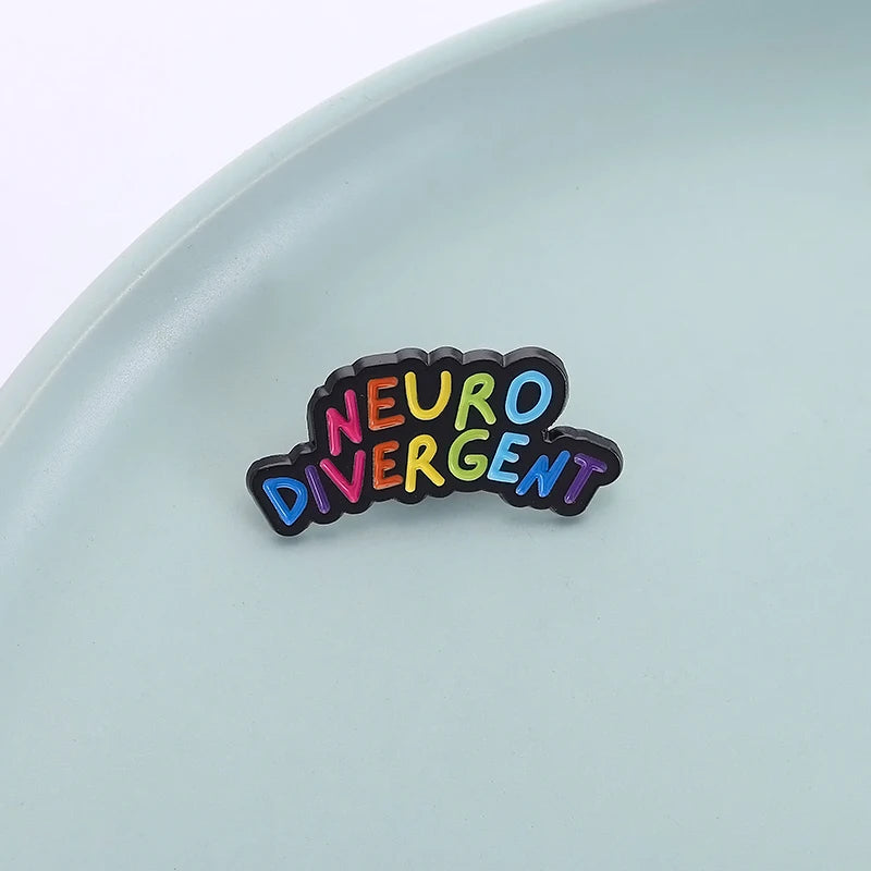 Autism Awareness ADHD Mental Health Enamel Pin Rainbow Neurodivergent Brooch Lapel Backpack Badge Jewelry Gift for Friends