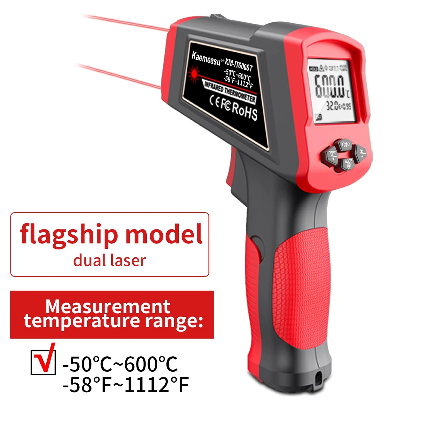 Infrared Thermometer Gun Home & Industrial Non-Contact Digital Laser Thermometer for Engine Kitchen BBQ Pizza Oil Cooking Meat