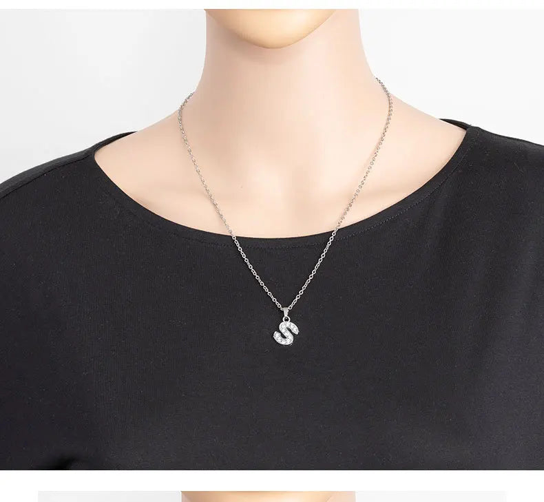 26-Letter Necklace Pendant Alphabet Jewelry Necklace Fashion Decorative Necklace