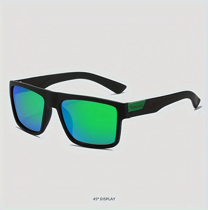 2025 Polarized Sports Glasses for Men, TAC Lens, PC Frame, Classic Square Design, Full Coverage, Fishing, Climbing, Outdoor