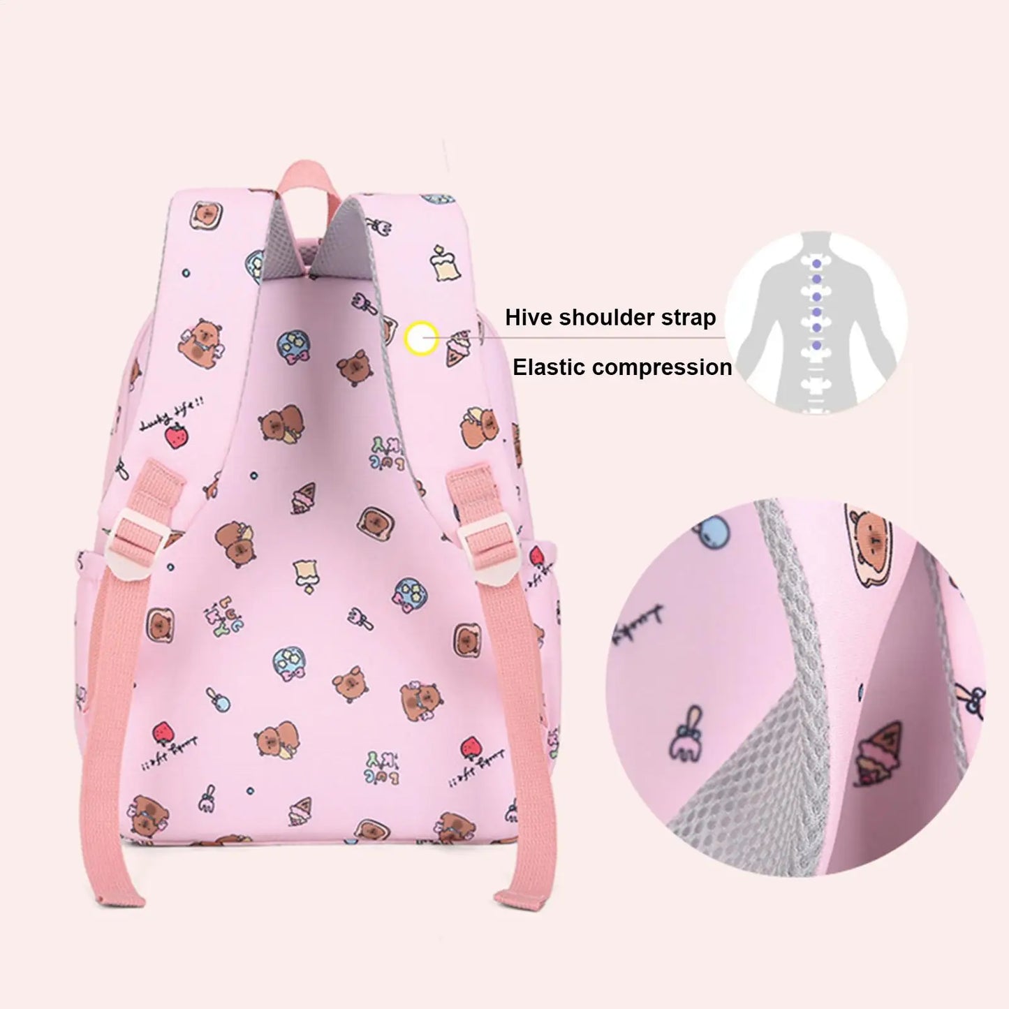 Cartoon Animal School Bags Primary Schoolbag  School Backpack Set Kids Daily Travel Backpack For Kids Children Students School