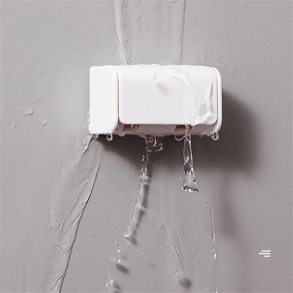 Bathroom Toothbrush Holder Wall Mounted Toothpaste Rack Punch-free Tooth Brush Storage Holder Bathroom Accessories
