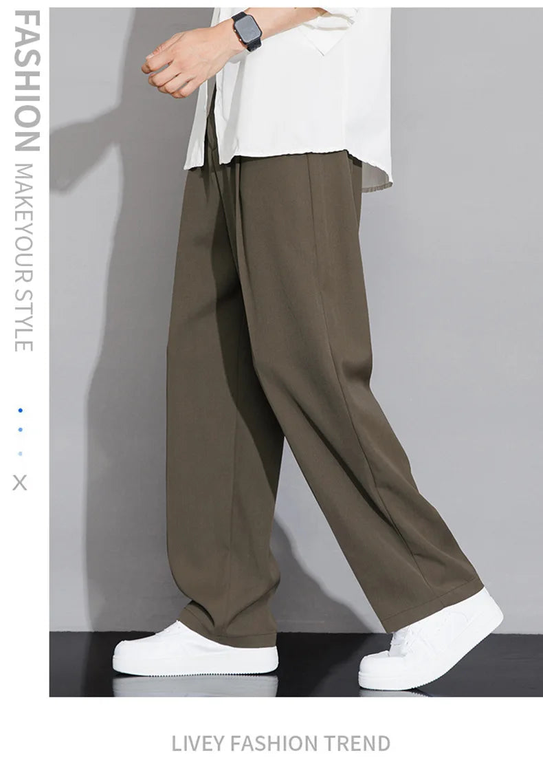 New Outdoor Pants Loose Straight Leg Pants Casual Pants Spring And Summer Ice Silk Pants Work Clothes Sports Men's Sports Pants