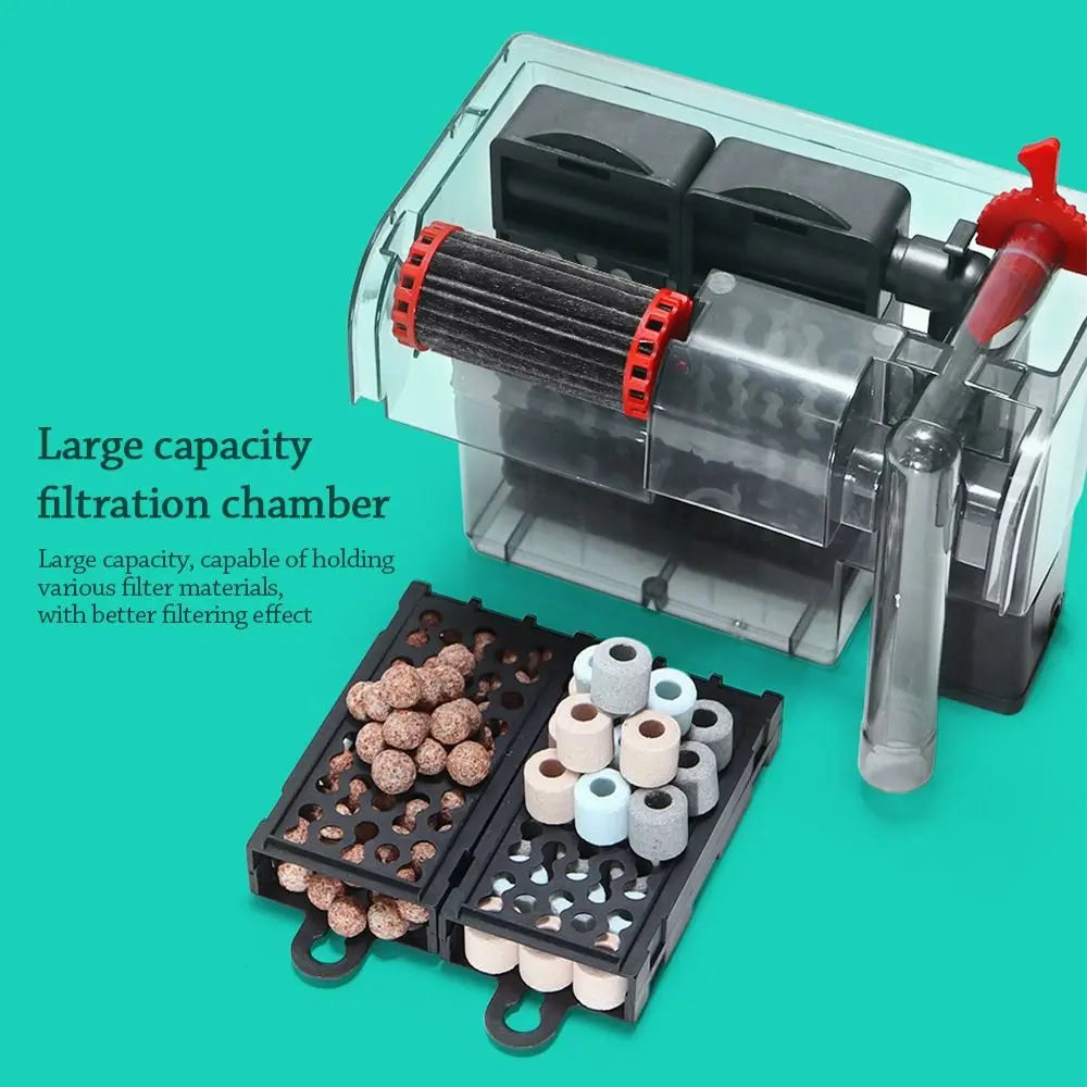 waterfall Fish tank filter 3 in 1 wall-mounted Circulating Water Purifier Silent With Water Pump Waterfall Filter Box for Home