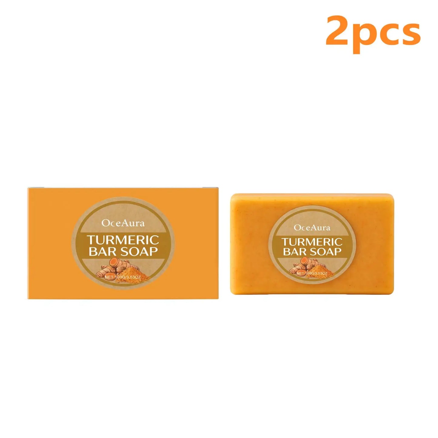 Turmeric Soap Bar Professional Skin Cleaning Oil Control Moisturizing Skin Brightening Smooth Body Care Shea Butter Shower Soap