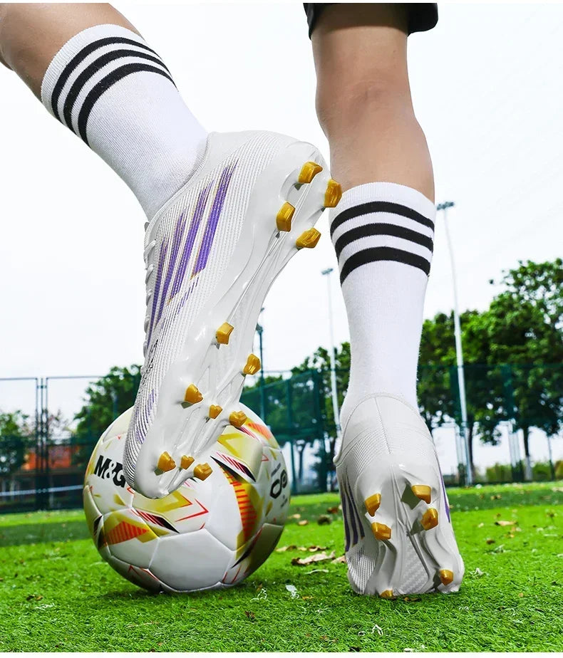Adult Football Shoes Lightweight Wear-resistant Soccer Boots Anti-slip Outdoor Turf Training Sports for Men Youth Daily Match