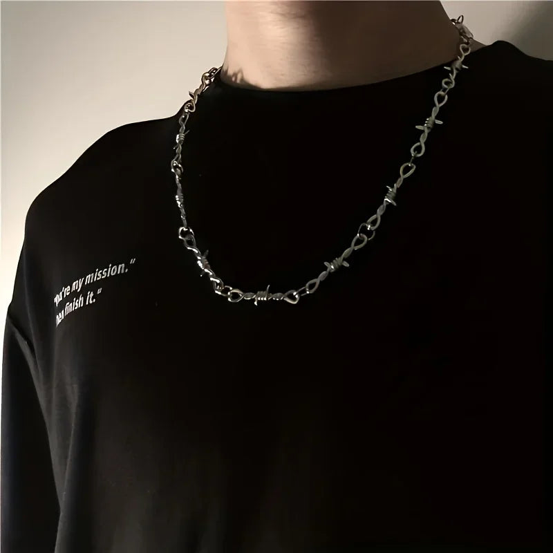 Thorn Necklace Barbed Collarbone Chain  Decorative for Holiday Party Gift Men and Women Accessories