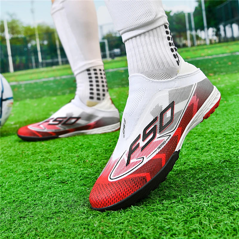 New Men Football Boots Sports Shoes Soccer Shoes High-quality Ultralight High Ankle Breathable Futsal Non-Slip Outdoor Match