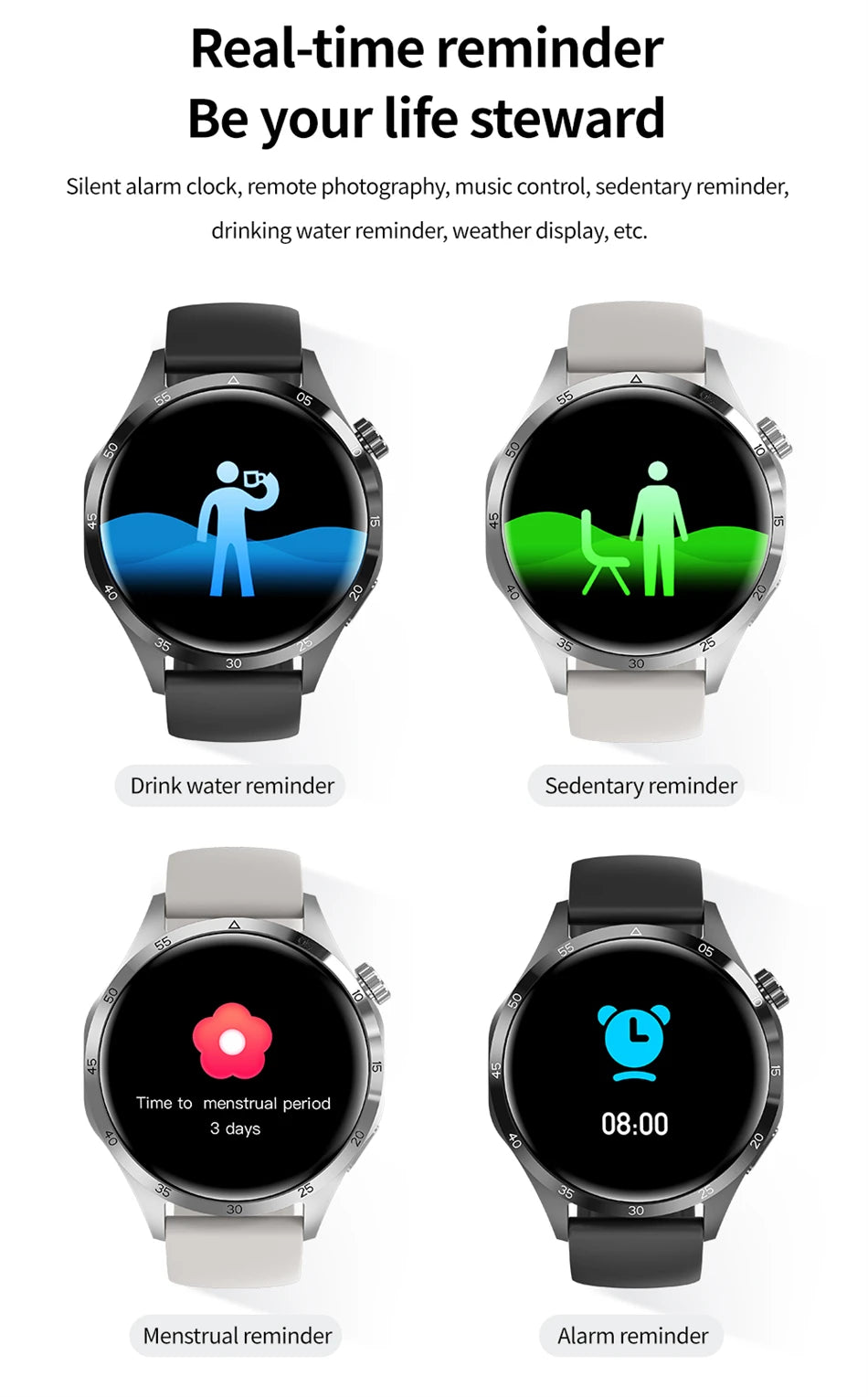 2025 New Men Watch 4 Pro 1.43 inch 360*360 AMOLED HD Screen Bluetooth Call Health Monitoring Men Watch Men For Android IOS clock