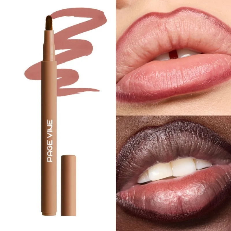 Matte Velvet Lipliner Pencil Red Nude Contour Tint Lipstick Waterproof Lasting Non-stick Cup Moisturising Lip Contour Pen Makeup
