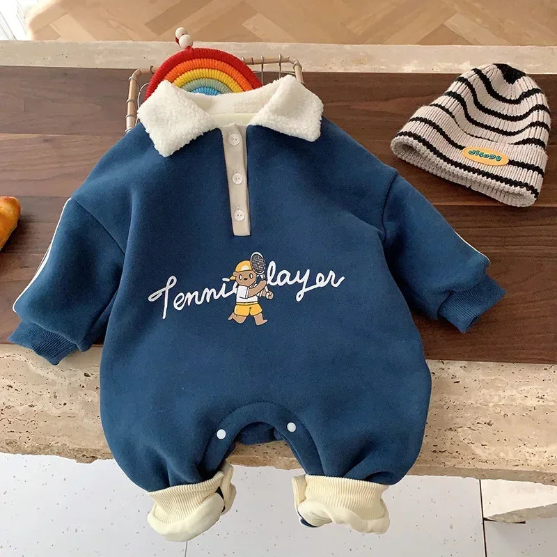 Baby Clothes 0 to 12 Months Polo Turn-down Collar Jumpsuit Winter Babies Bodysuits & One-Pieces 5-Day Shipping Baby Clothes