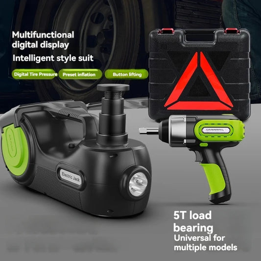 5 Ton Electric Car Jack  with Electric Impact Wrench, Built-in Inflatable Pump Hydraulic Jack Lift Portable Car