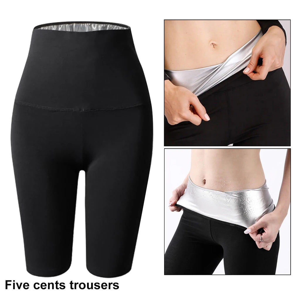 Sauna Sweat Pants for Women High Waist Slimming Shorts Compression Thermo Workout Fitness Thighs Body Shaper
