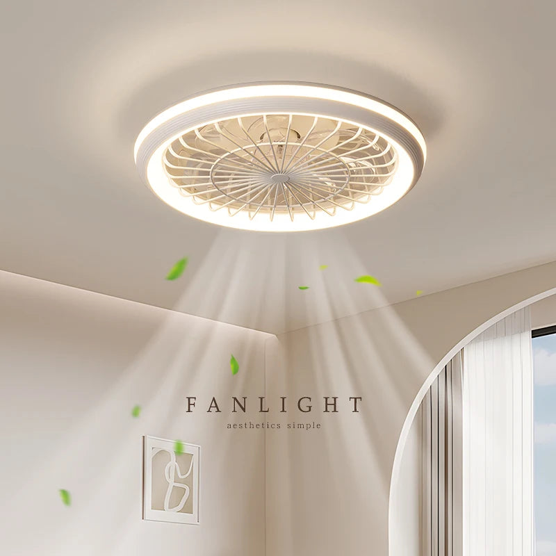 New Ceiling Fan Light Living Room Bedroom Modern and Simple Home Intelligent Remote Control Restaurant LED Fan Light